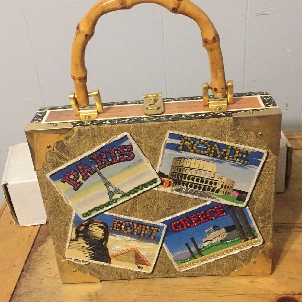 Vintage Cigar Box Purse Y2K, Retro, Bamboo Cottagecore, Coastal Grandma Bag